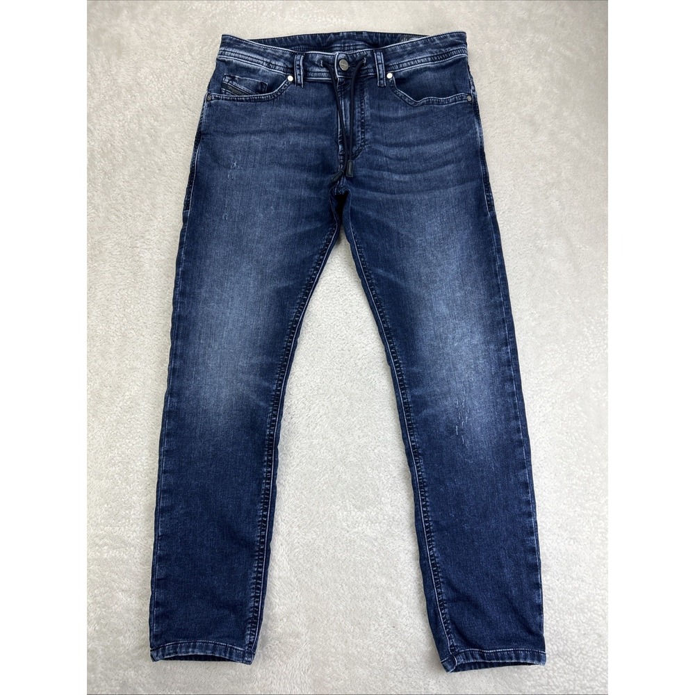 Diesel Thommer Slim Skinny Distressed Jeans Dark Wash Stretch 30x28 Blue Mens